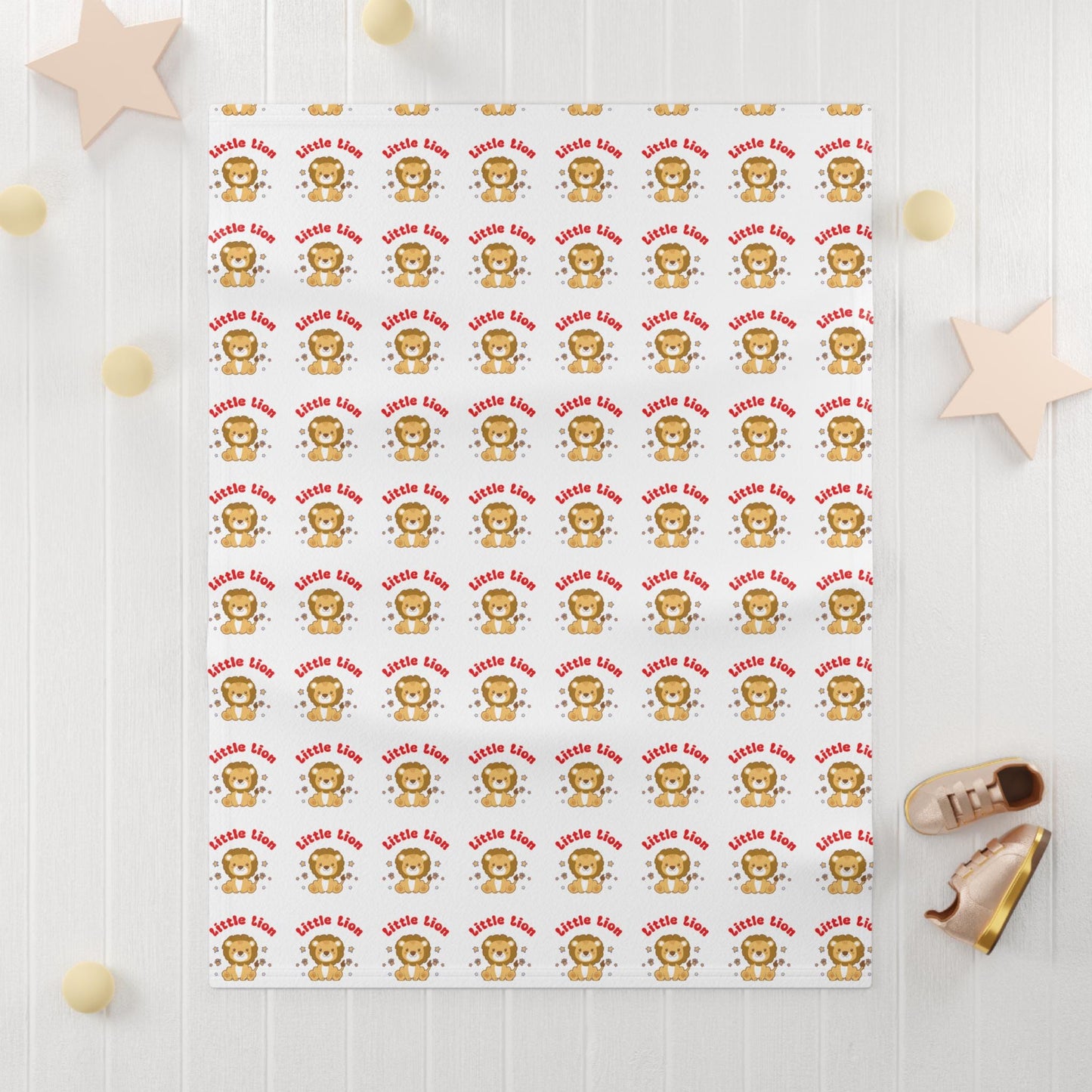 Little Lion Baby Blanket | Fleece Throw, Nursery Decor (30x40)