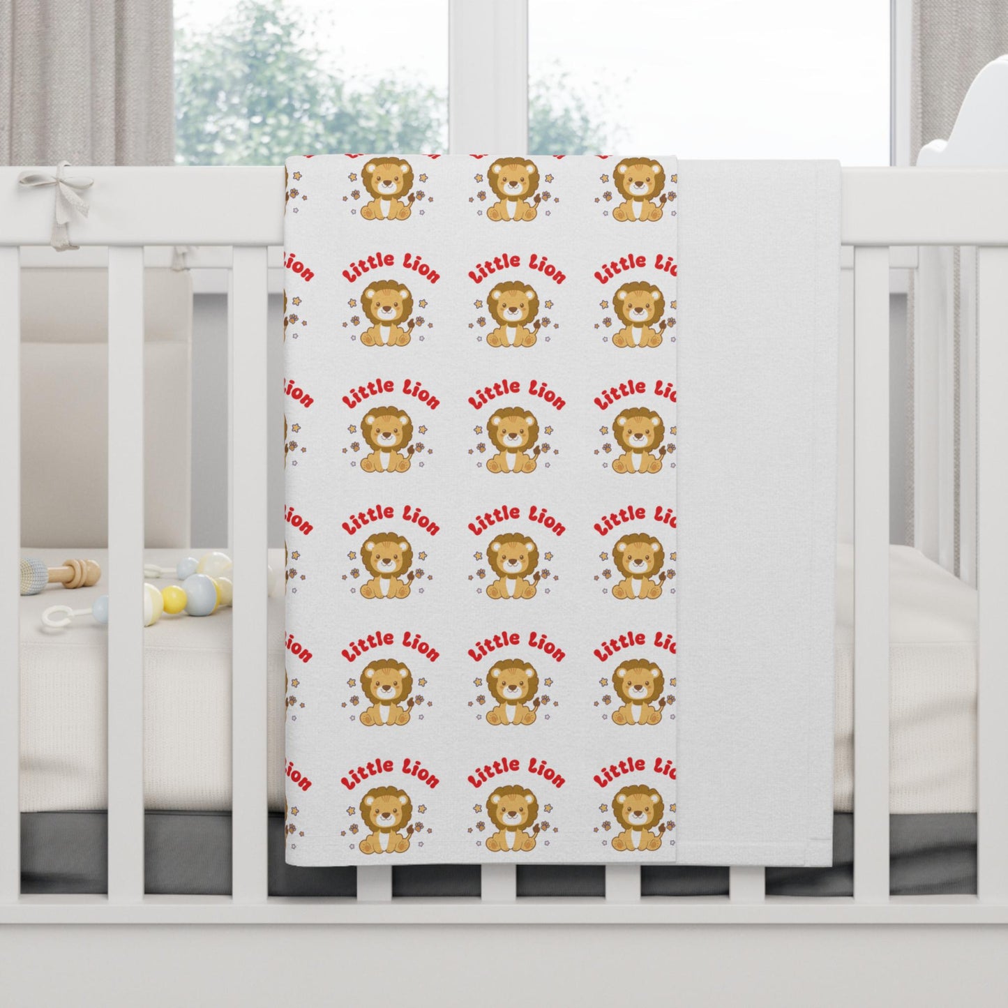 Little Lion Baby Blanket | Fleece Throw, Nursery Decor (30x40)