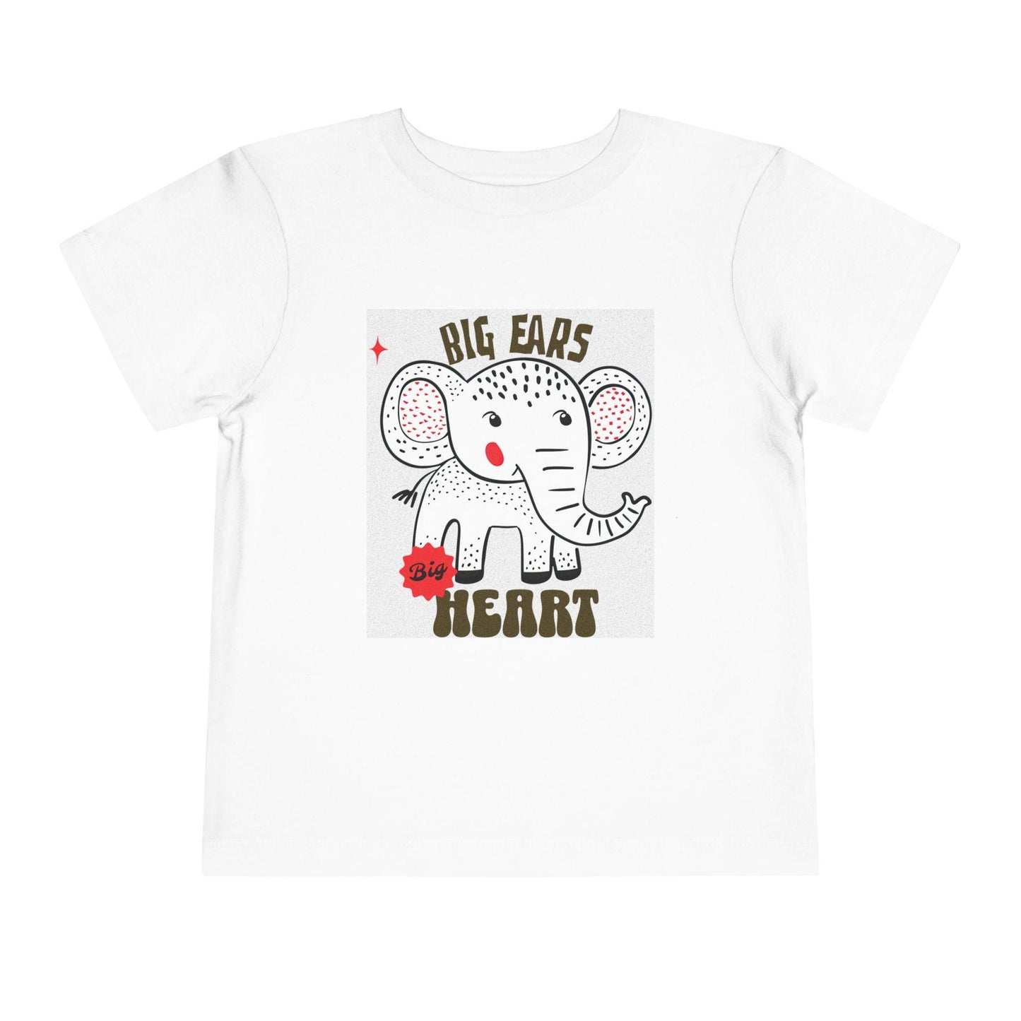 Big Ears Big Heart elephant toddler tee | cute kids graphic | Tiny Joys and Big-Hearted Charm Toddler Tee