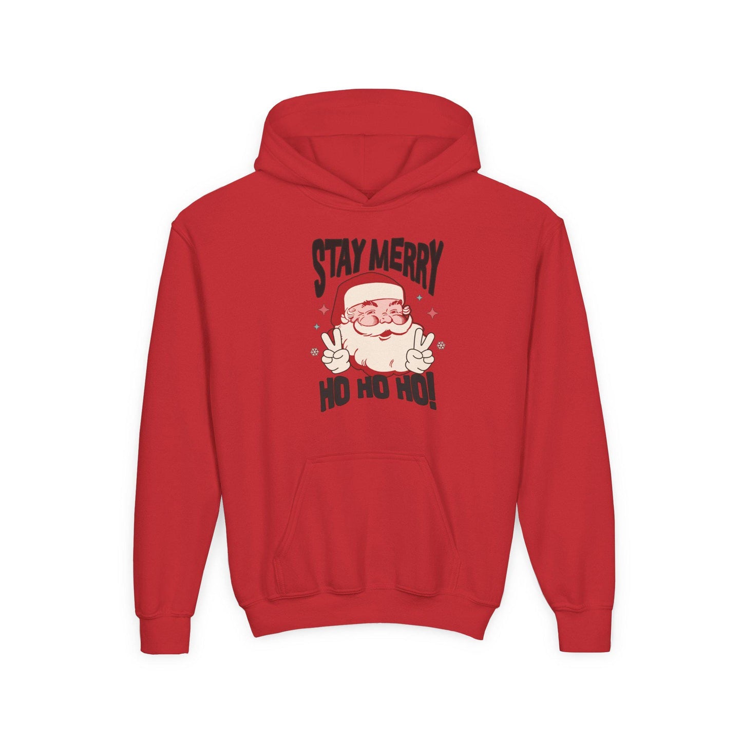 Holly Jolly Santa Youth Hoodie | Retro Holiday Sweatshirt
