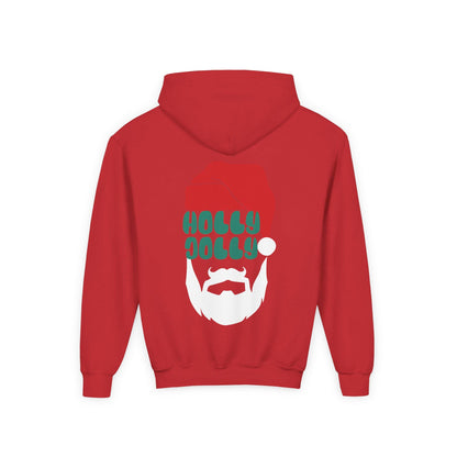 Holly Jolly Santa Youth Hoodie | Retro Holiday Sweatshirt