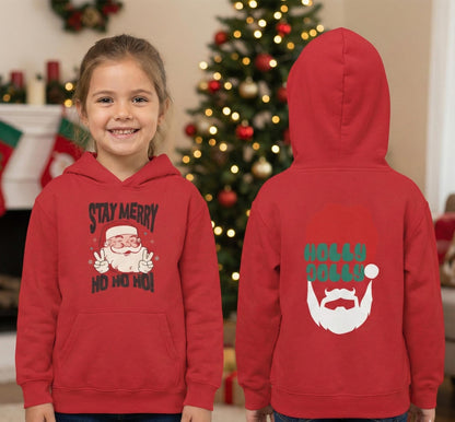 Holly Jolly Santa Youth Hoodie | Retro Holiday Sweatshirt