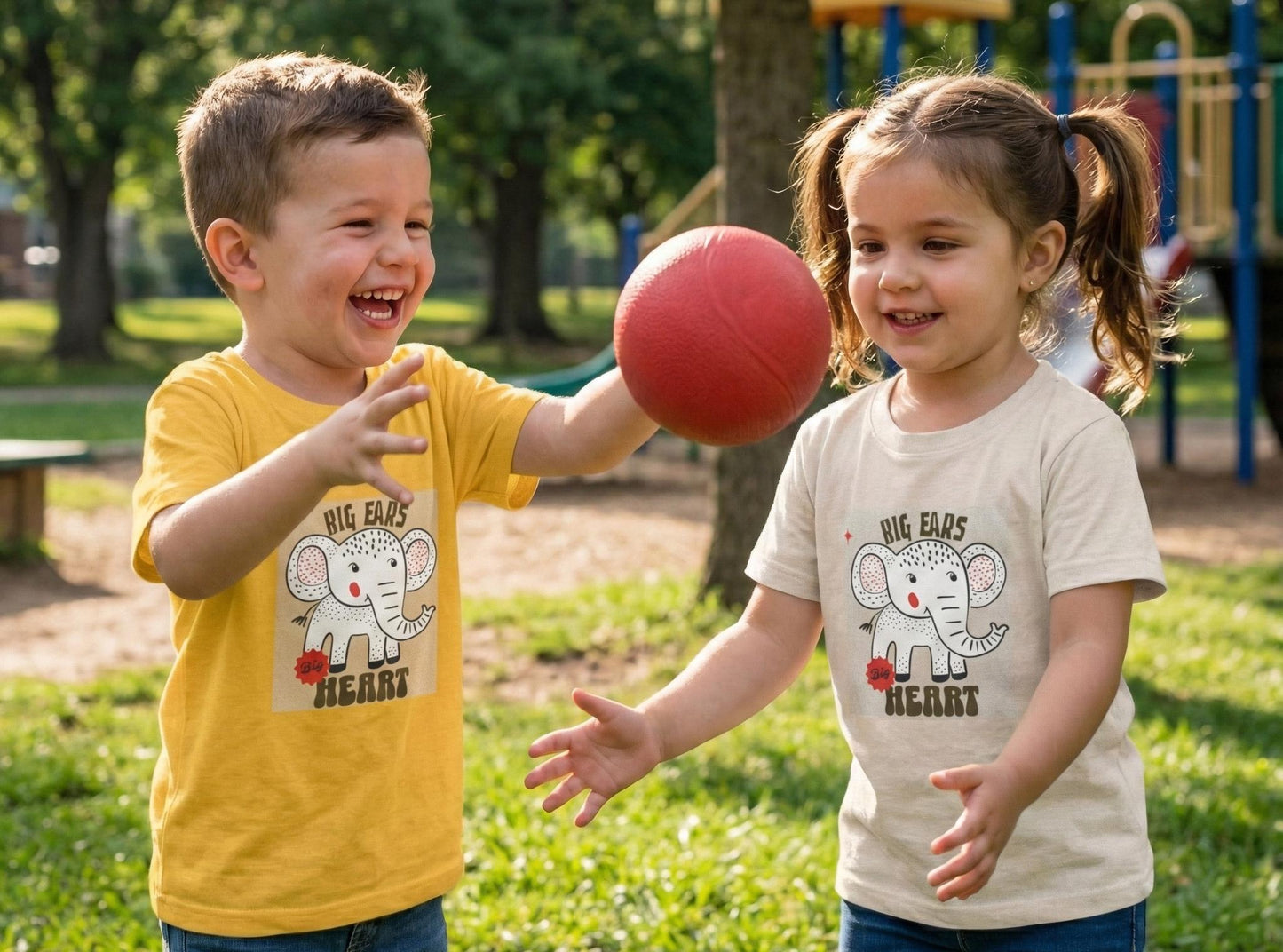 Big Ears Big Heart elephant toddler tee | cute kids graphic | Tiny Joys and Big-Hearted Charm Toddler Tee