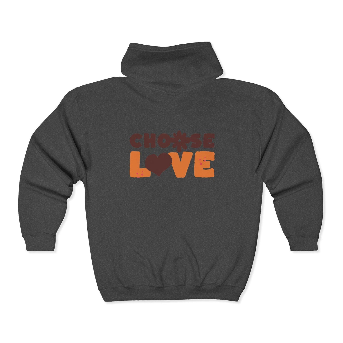 Choose Love hoodie | retro heart text design |  Zip-Up hoodie Carries a Warm, Optimistic Message
