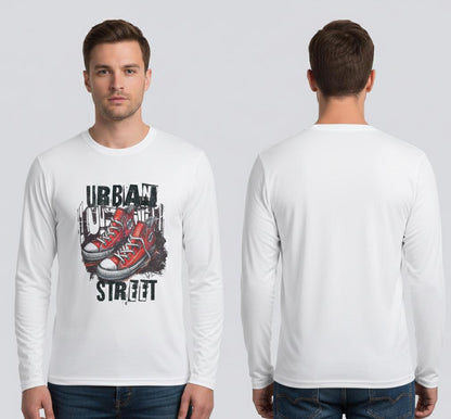 Red Sneakers Urban Street graphic Long Sleeve Shirt | Skate Shoes Tee | Lightweight Long-Sleeve Shirt