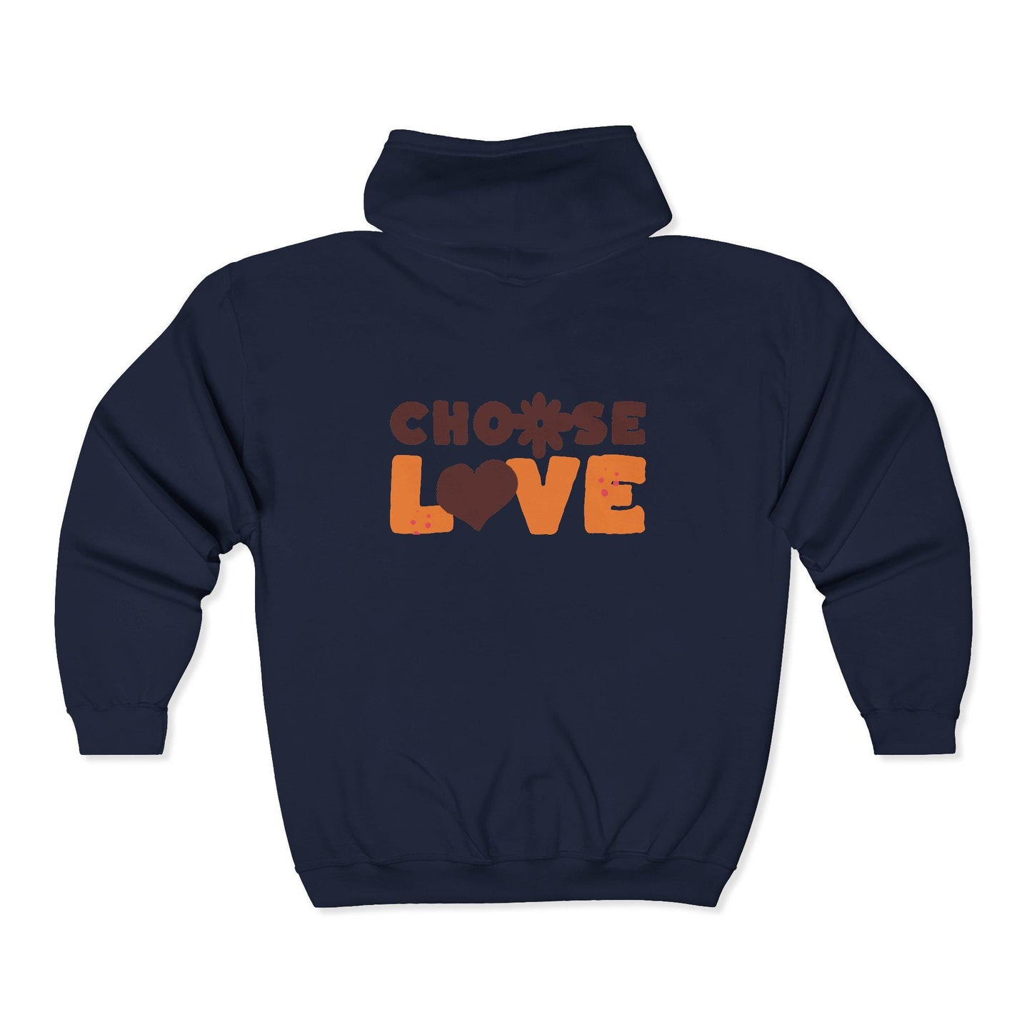 Choose Love hoodie | retro heart text design |  Zip-Up hoodie Carries a Warm, Optimistic Message