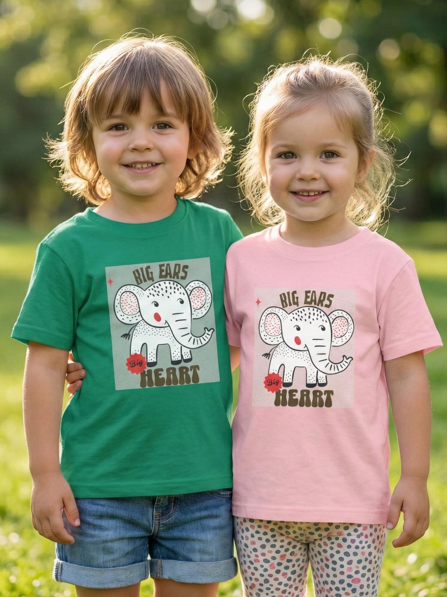 Big Ears Big Heart elephant toddler tee | cute kids graphic | Tiny Joys and Big-Hearted Charm Toddler Tee