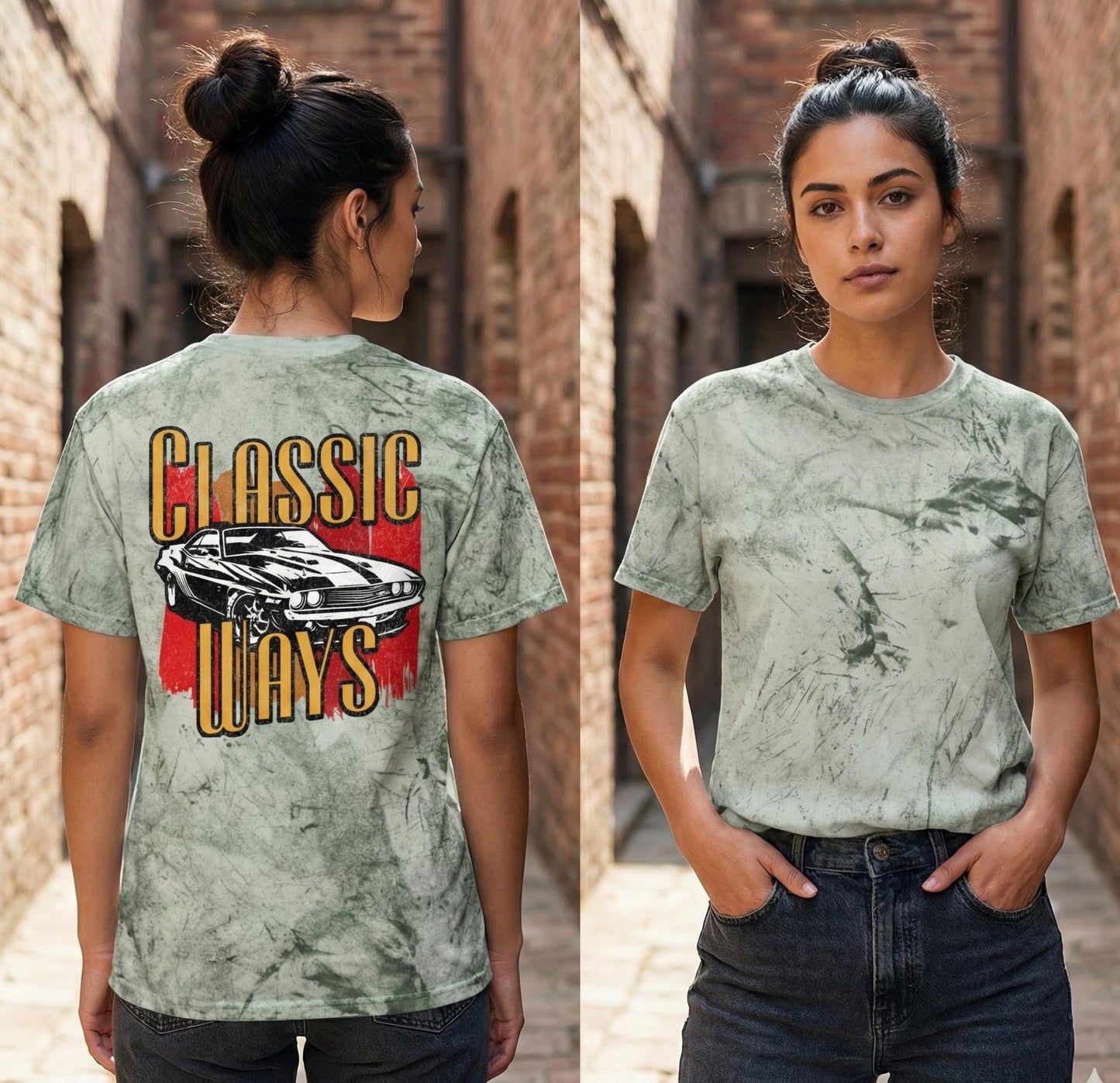 Classic Muscle Car Graphic Tee | Faded Retro Design