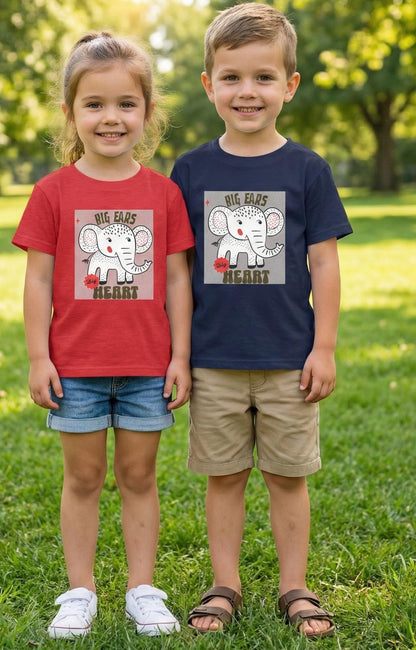 Big Ears Big Heart elephant toddler tee | cute kids graphic | Tiny Joys and Big-Hearted Charm Toddler Tee
