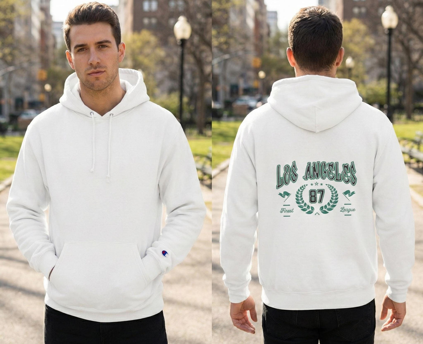 Los Angeles 87 Retro Logo Hoodie | Vintage Sports Crest | Champion Hoodie