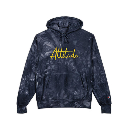 Altitude Script Embroidered Hoodie | Black Tie-Dye Hoodie | Deep Charcoal Scrunch-Tie-Dye