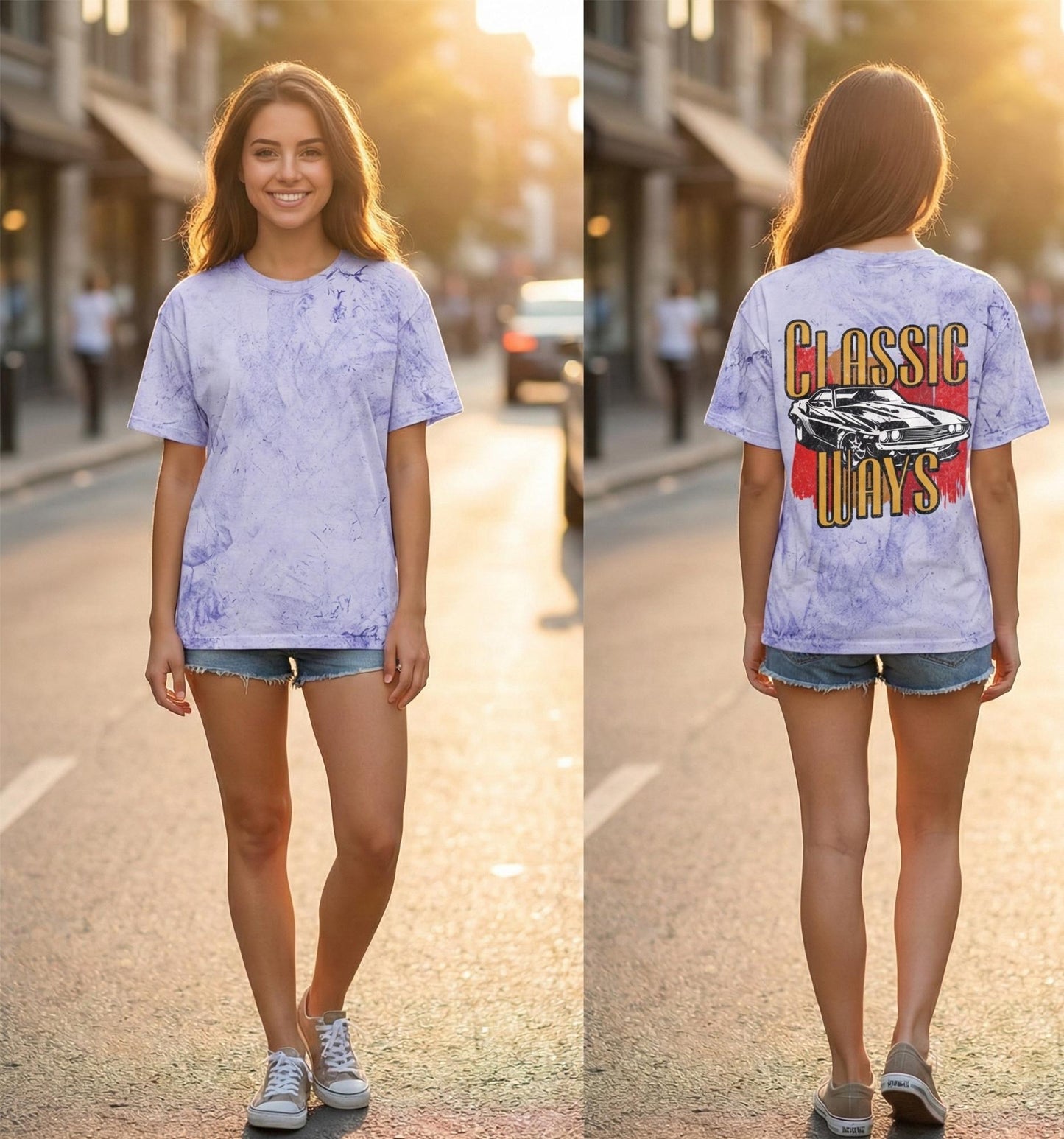 Classic Muscle Car Graphic Tee | Faded Retro Design
