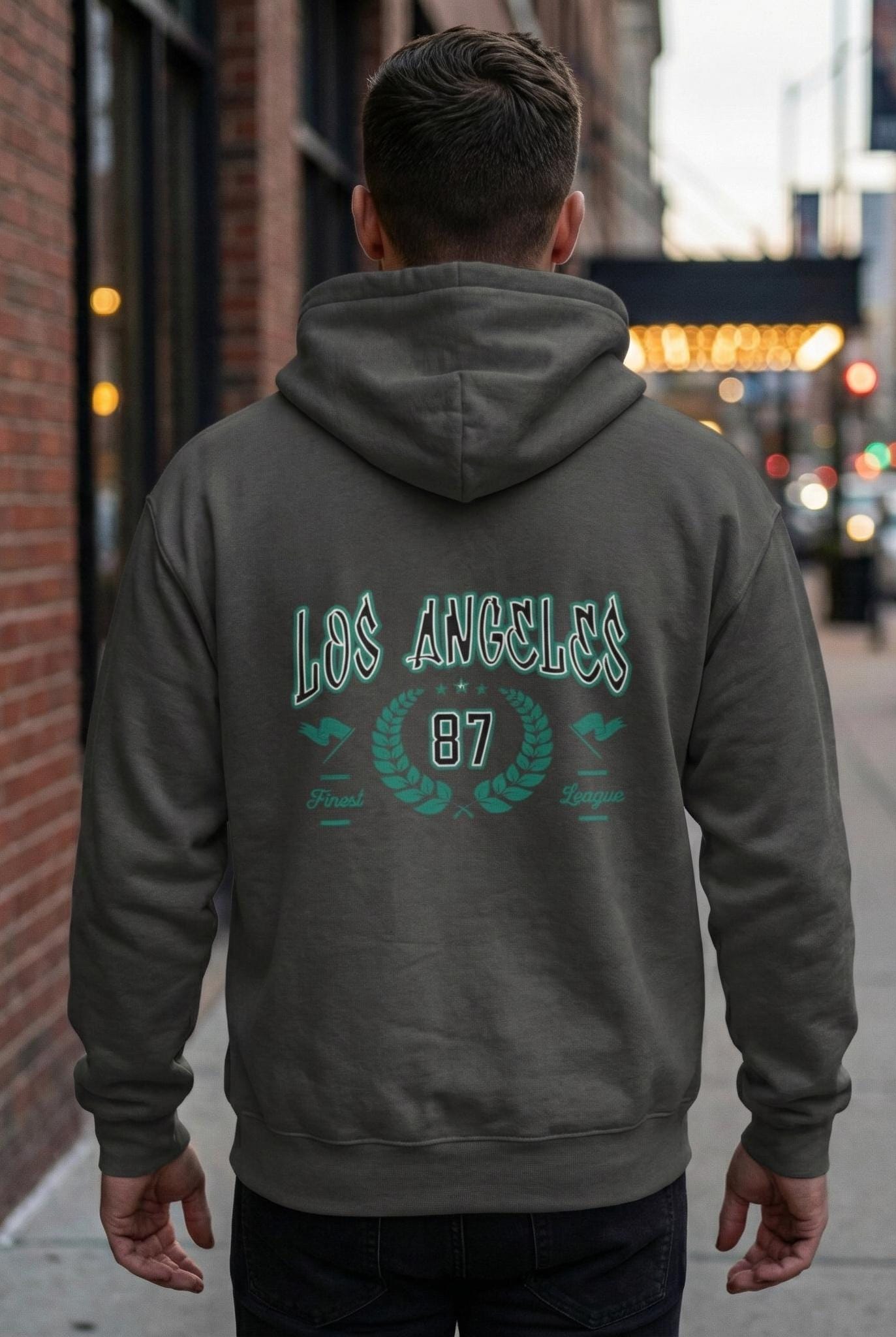 Los Angeles 87 Retro Logo Hoodie | Vintage Sports Crest | Champion Hoodie