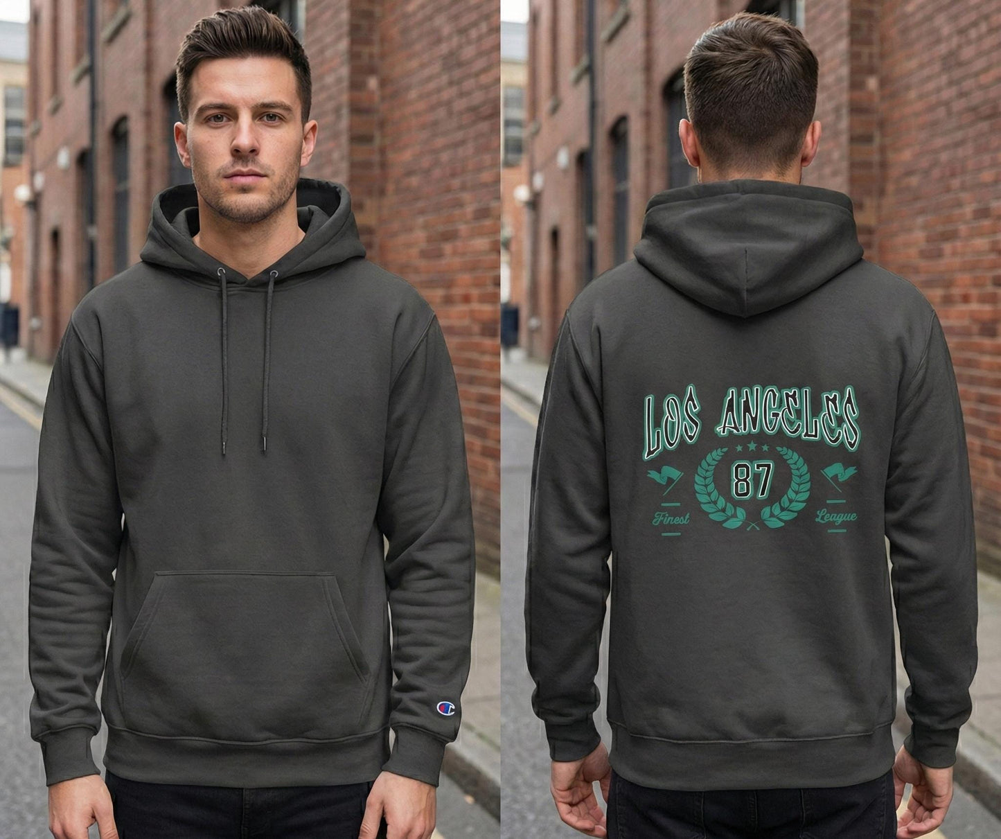 Los Angeles 87 Retro Logo Hoodie | Vintage Sports Crest | Champion Hoodie