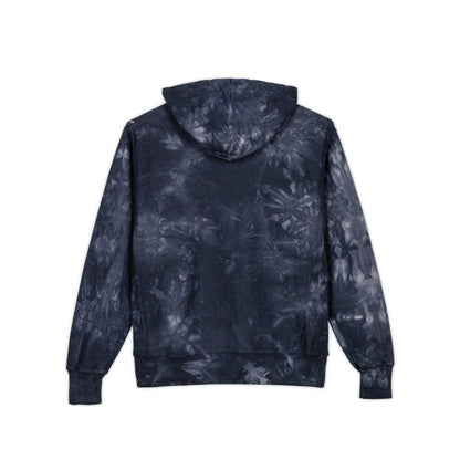 Altitude Script Embroidered Hoodie | Black Tie-Dye Hoodie | Deep Charcoal Scrunch-Tie-Dye