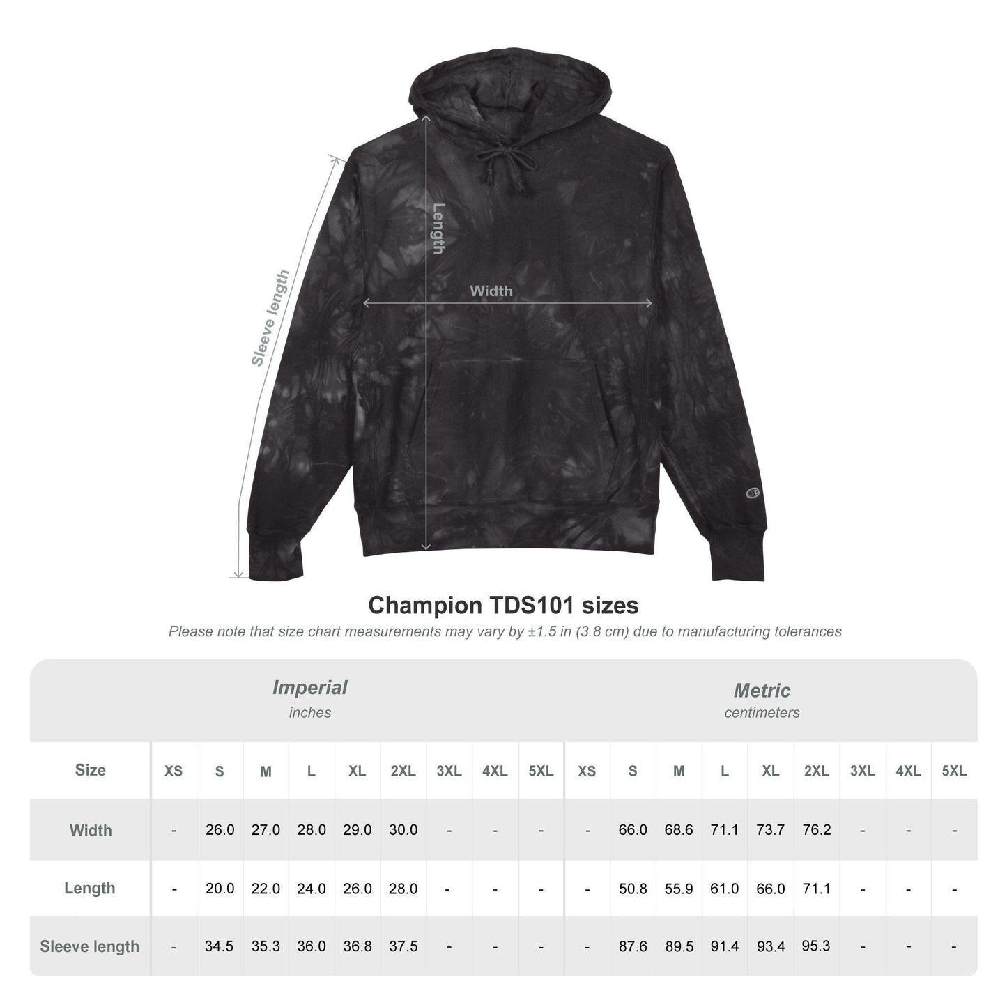 Altitude Script Embroidered Hoodie | Black Tie-Dye Hoodie | Deep Charcoal Scrunch-Tie-Dye