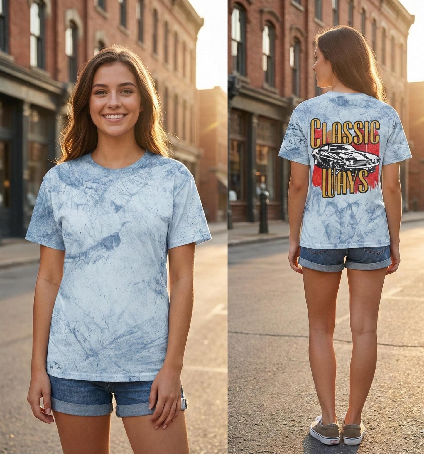 Classic Muscle Car Graphic Tee | Faded Retro Design