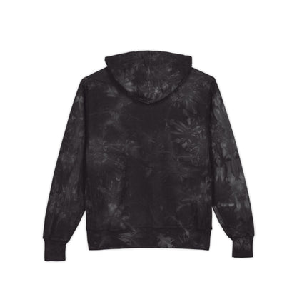 Altitude Script Embroidered Hoodie | Black Tie-Dye Hoodie | Deep Charcoal Scrunch-Tie-Dye