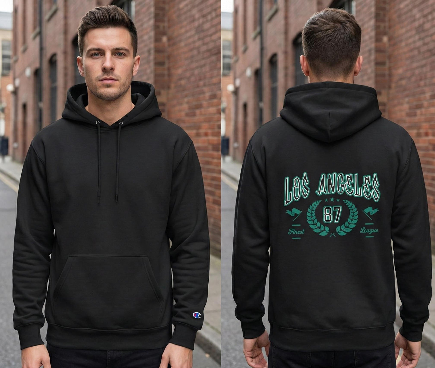 Los Angeles 87 Retro Logo Hoodie | Vintage Sports Crest | Champion Hoodie