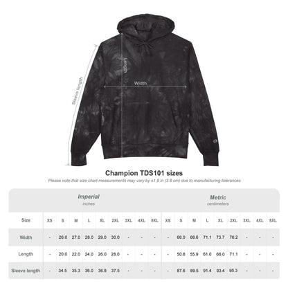 Altitude Script Embroidered Hoodie | Black Tie-Dye Hoodie | Deep Charcoal Scrunch-Tie-Dye