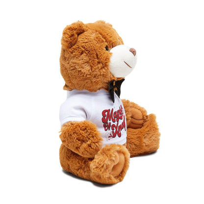 Plush Teddy Bear with Bow Tie | Custom T-Shirt (7x10 in)