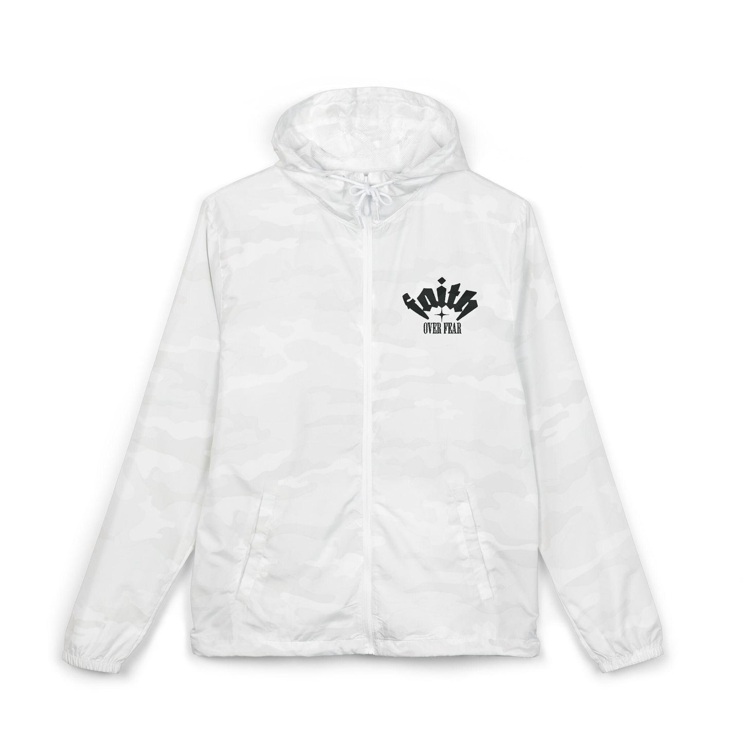 Riot Squad front chest logo Windbreaker Jacket | Minimal black graphic, hooded zip | Full-Zip Windbreaker