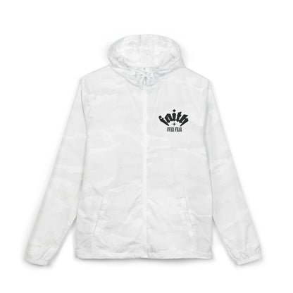 Riot Squad front chest logo Windbreaker Jacket | Minimal black graphic, hooded zip | Full-Zip Windbreaker
