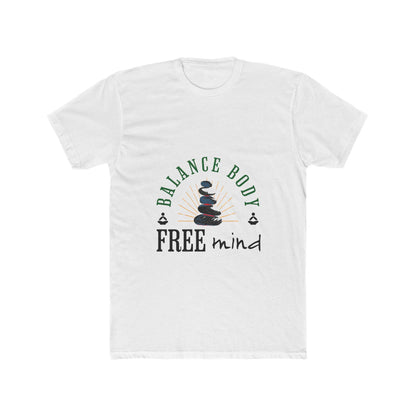 Balance Body Free Mind tee | Zen stacked stones graphic | Soft, Lightweight Fabric Tshirt