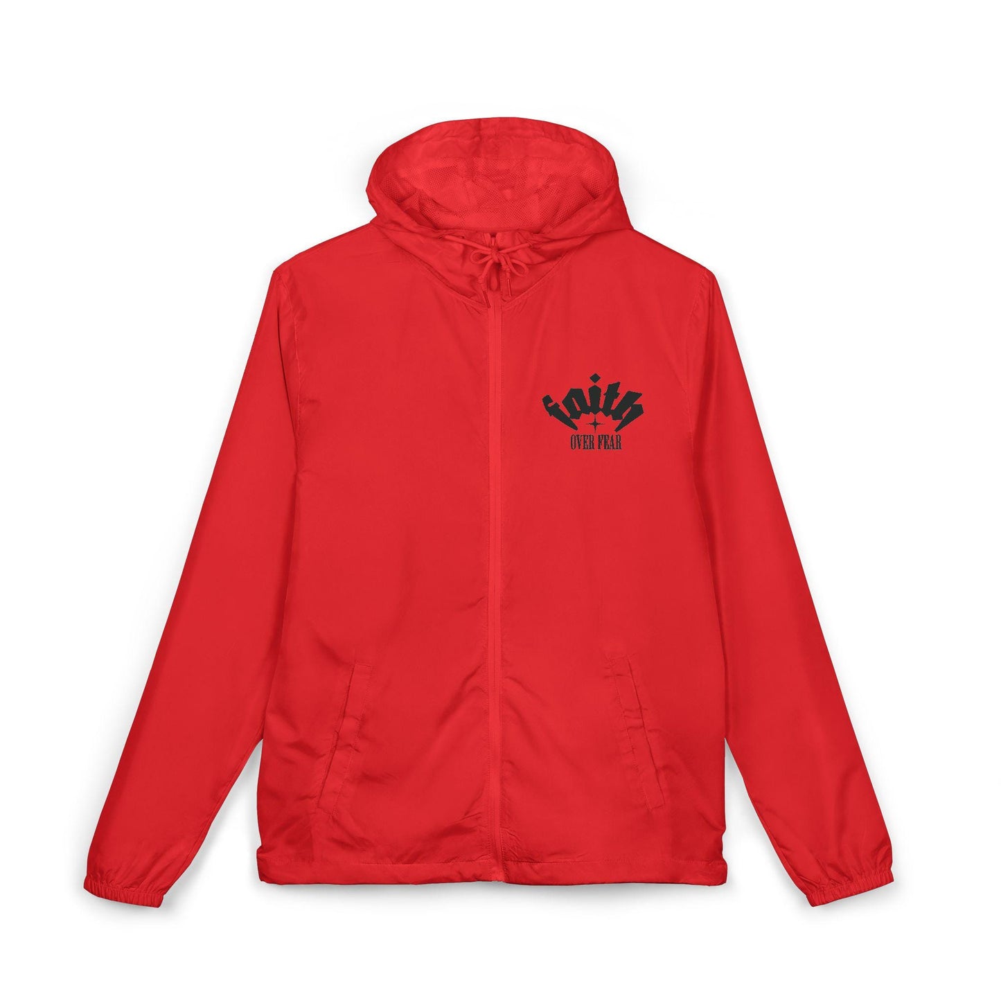 Riot Squad front chest logo Windbreaker Jacket | Minimal black graphic, hooded zip | Full-Zip Windbreaker