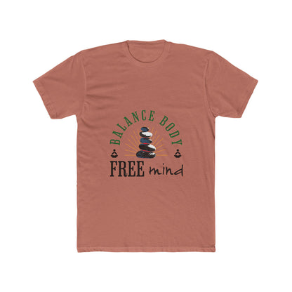 Balance Body Free Mind tee | Zen stacked stones graphic | Soft, Lightweight Fabric Tshirt