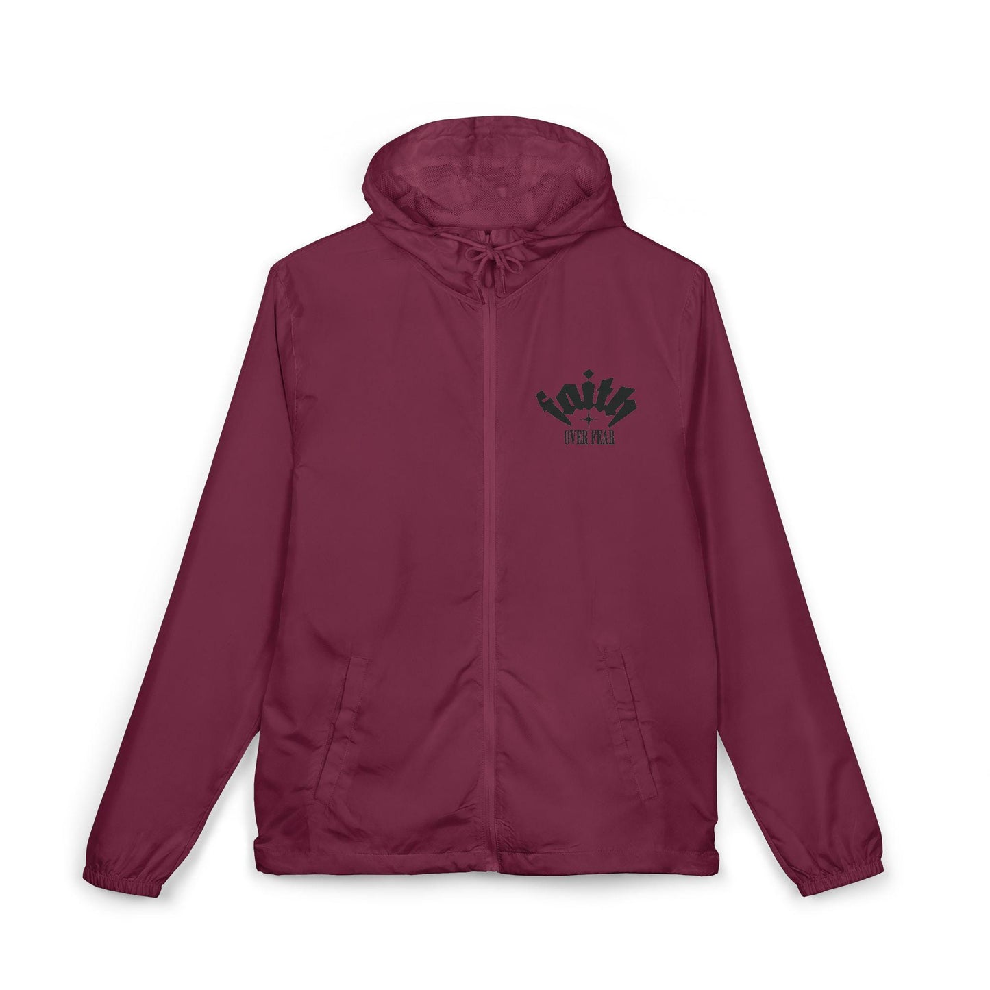 Riot Squad front chest logo Windbreaker Jacket | Minimal black graphic, hooded zip | Full-Zip Windbreaker