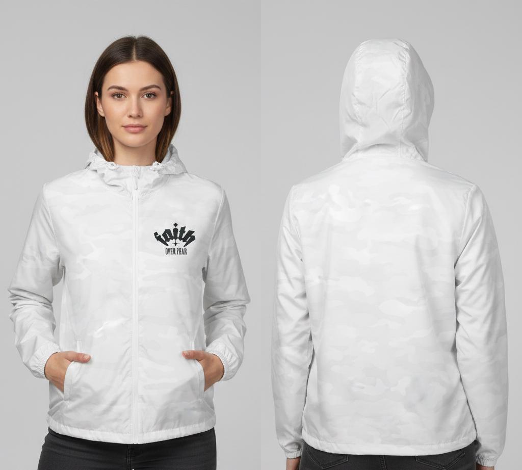 Riot Squad front chest logo Windbreaker Jacket | Minimal black graphic, hooded zip | Full-Zip Windbreaker
