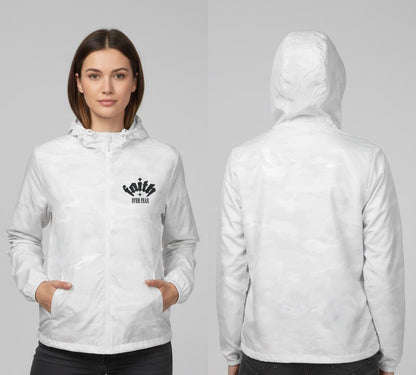 Riot Squad front chest logo Windbreaker Jacket | Minimal black graphic, hooded zip | Full-Zip Windbreaker