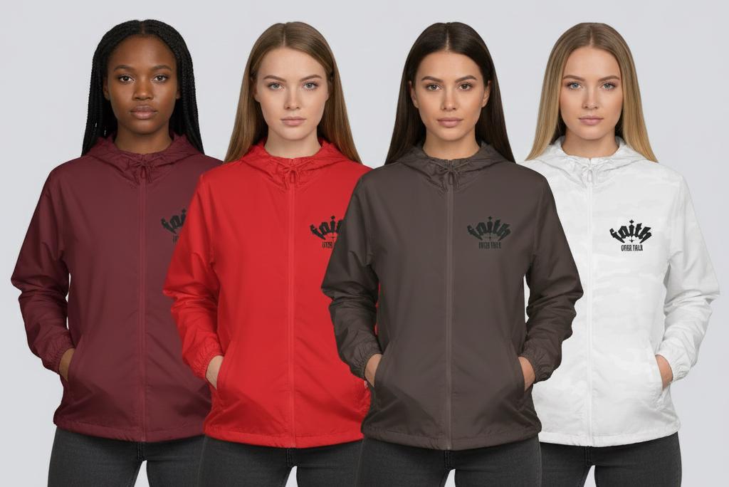 Riot Squad front chest logo Windbreaker Jacket | Minimal black graphic, hooded zip | Full-Zip Windbreaker