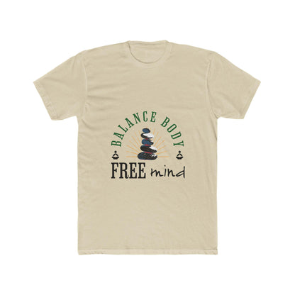 Balance Body Free Mind tee | Zen stacked stones graphic | Soft, Lightweight Fabric Tshirt