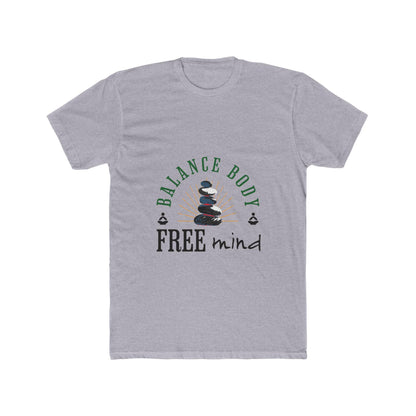 Balance Body Free Mind tee | Zen stacked stones graphic | Soft, Lightweight Fabric Tshirt