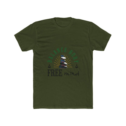 Balance Body Free Mind tee | Zen stacked stones graphic | Soft, Lightweight Fabric Tshirt