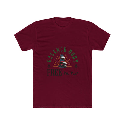Balance Body Free Mind tee | Zen stacked stones graphic | Soft, Lightweight Fabric Tshirt