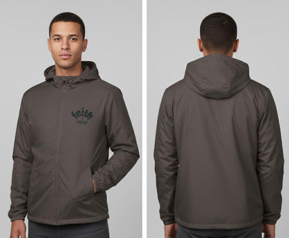 Riot Squad front chest logo Windbreaker Jacket | Minimal black graphic, hooded zip | Full-Zip Windbreaker