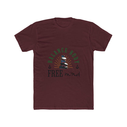 Balance Body Free Mind tee | Zen stacked stones graphic | Soft, Lightweight Fabric Tshirt