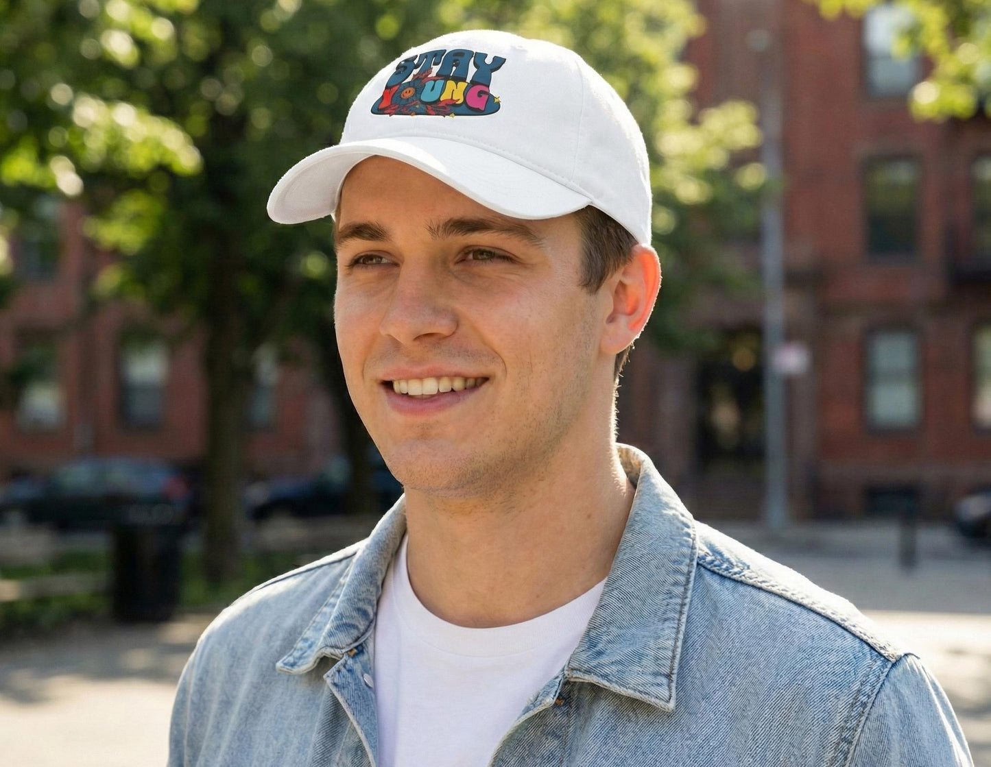 Stay Young Baseball Cap | 70s Retro Style Cotton Twill