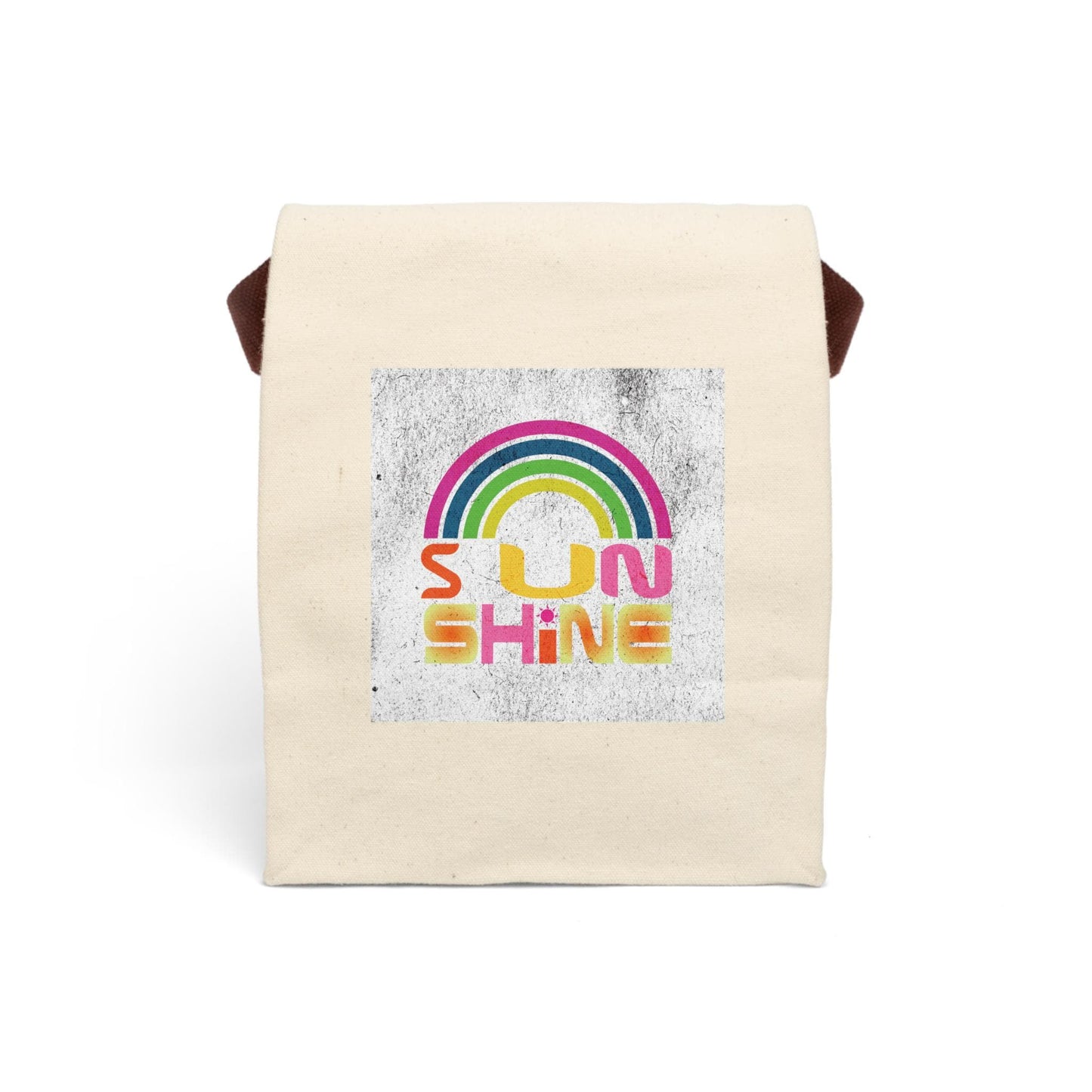 Retro Rainbow Sunshine Canvas Lunch Bag | Insulated Tote