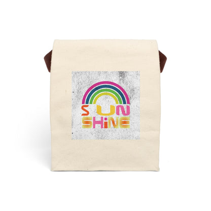 Retro Rainbow Sunshine Canvas Lunch Bag | Insulated Tote