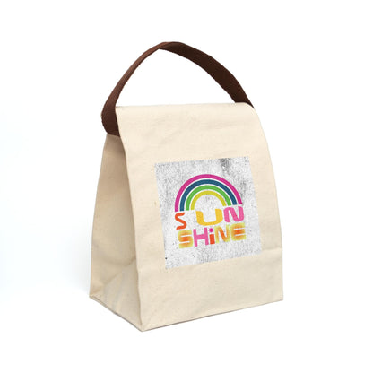 Retro Rainbow Sunshine Canvas Lunch Bag | Insulated Tote