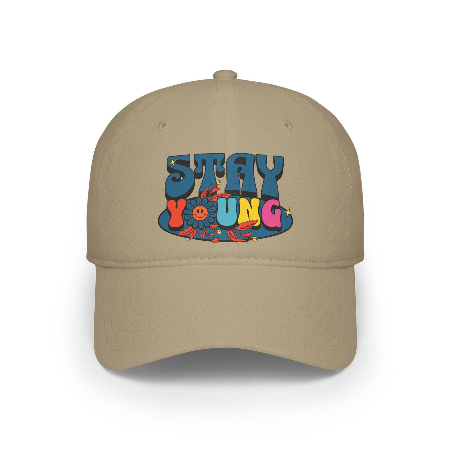 Stay Young Baseball Cap | 70s Retro Style Cotton Twill