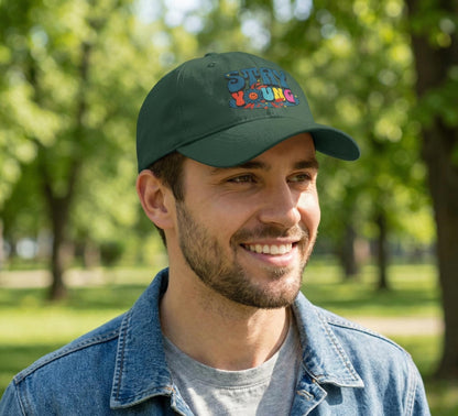 Stay Young Baseball Cap | 70s Retro Style Cotton Twill