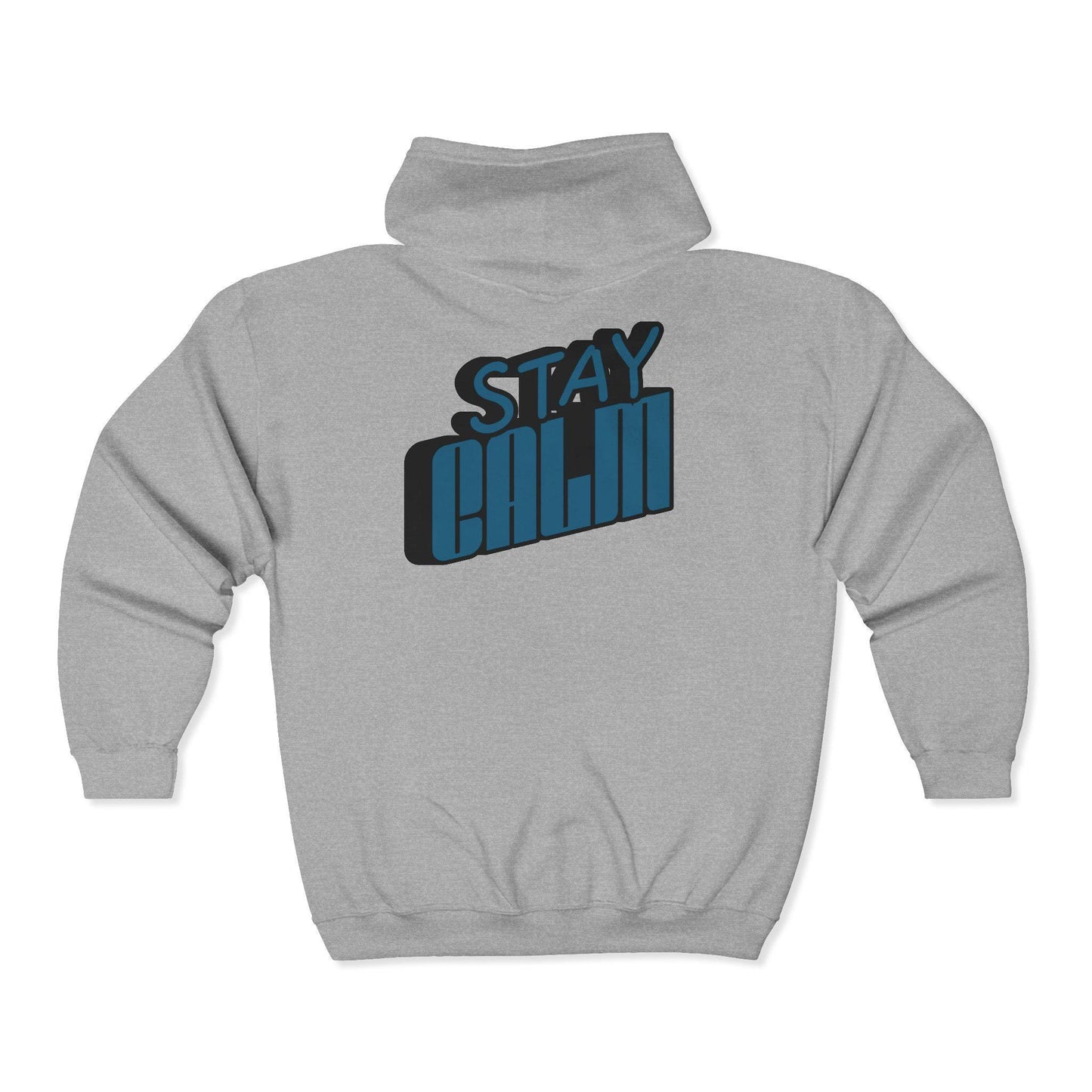 Retro "Stay Calm" Full Zip Hoodie | Mid-Weight Sweatshirt