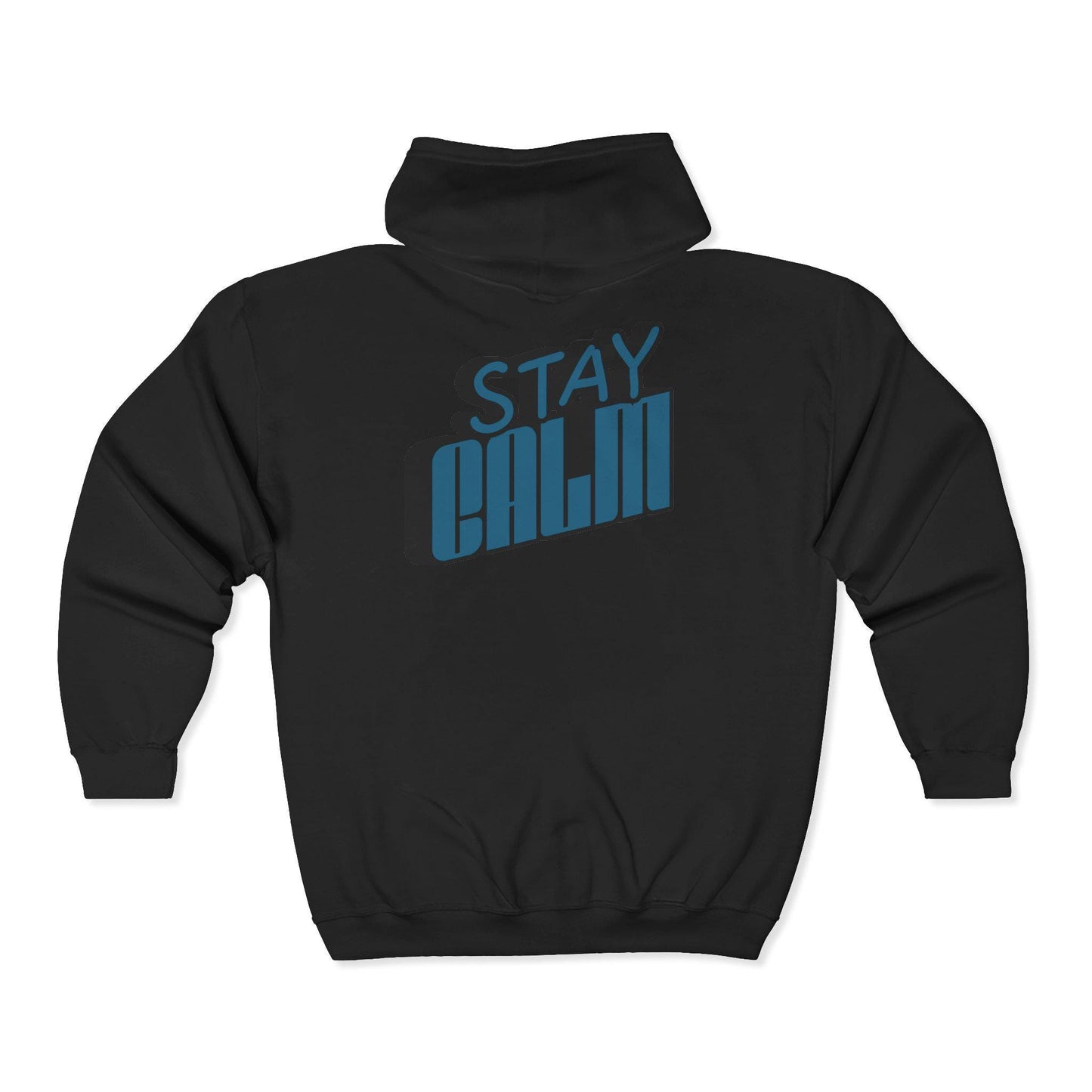 Retro "Stay Calm" Full Zip Hoodie | Mid-Weight Sweatshirt