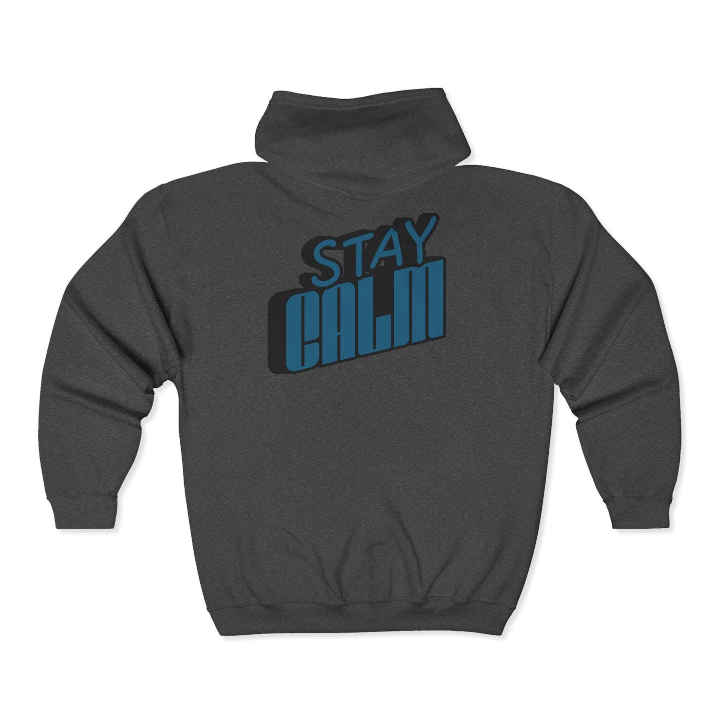 Retro "Stay Calm" Full Zip Hoodie | Mid-Weight Sweatshirt