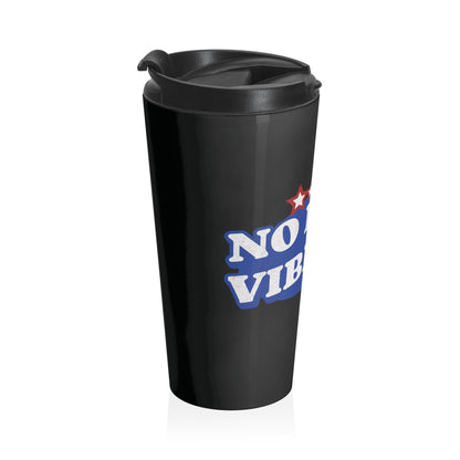 Retro 'No Bad Vibes' Stainless Steel Travel Mug